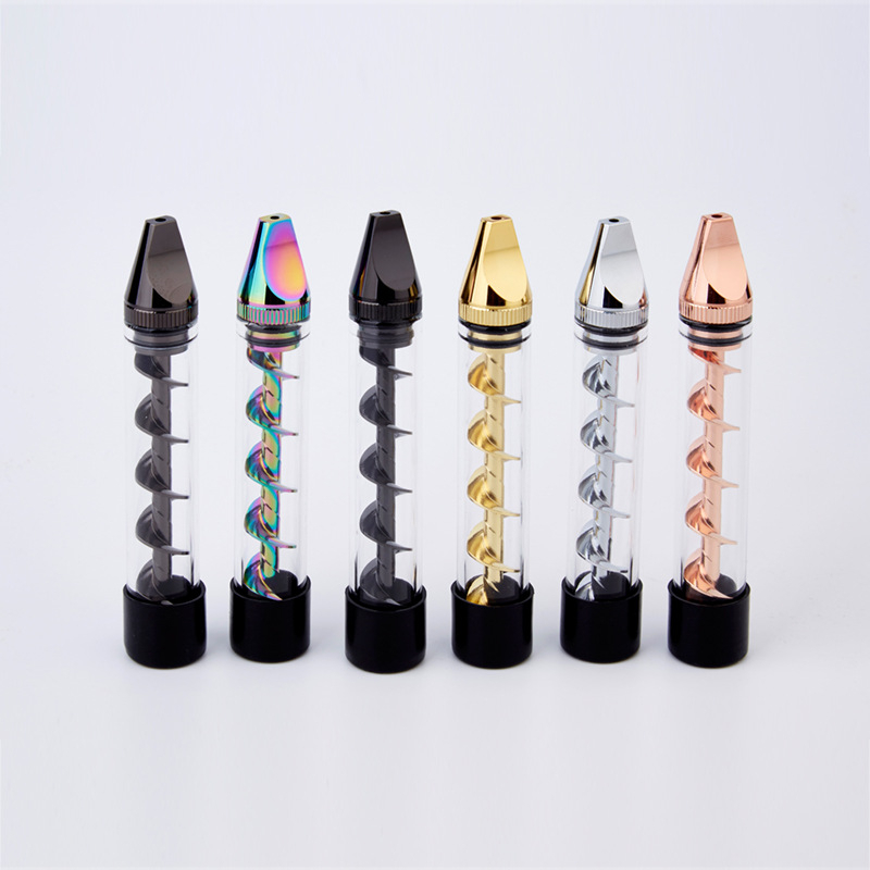 Spiral dry burning pipe Second generation flat mouthed spiral atomizer, new pipe glass twist blue dry herb atomizer