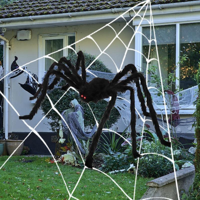LED Lights Halloween Light Up Spider Decoration Purple Realistic Appearance Halloween Spider Decoration Scary Style