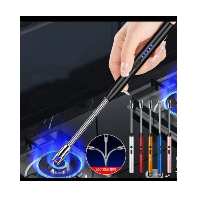 Electric Gas Lighter – USB Rechargeable Flameless Arc Igniter for Gas Stoves, LPG Cookers, BBQ Grills, Candles & Fireplaces, Long Reach Windproof Electric Lighter for Home & Outdoor Use