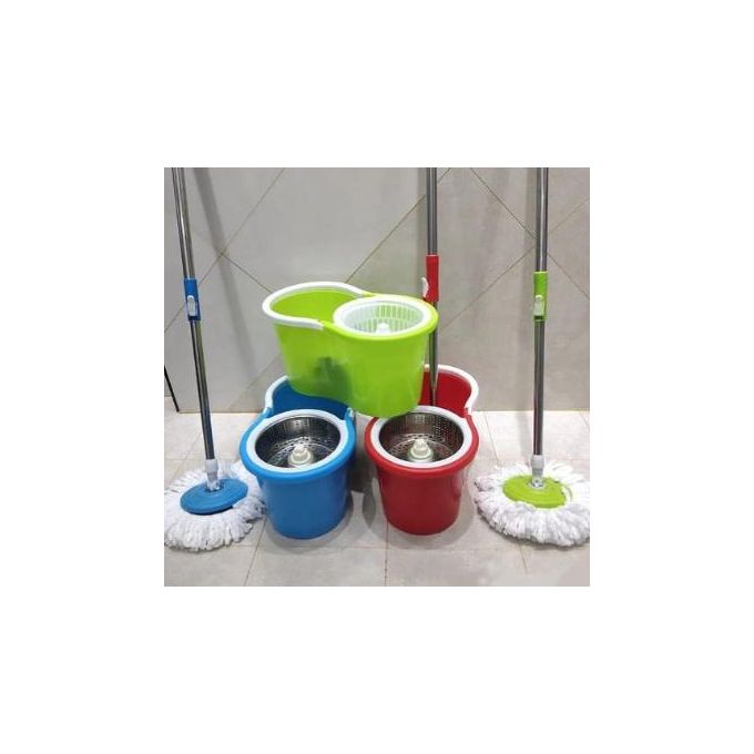 Spin Mop & Bucket for Floor Cleaning – 360° Rotating Microfiber Mop System with Self-Wringing Bucket, Hands-Free Cleaning Set for Tiles, Hardwood, Laminate, Marble & Home Floor Care