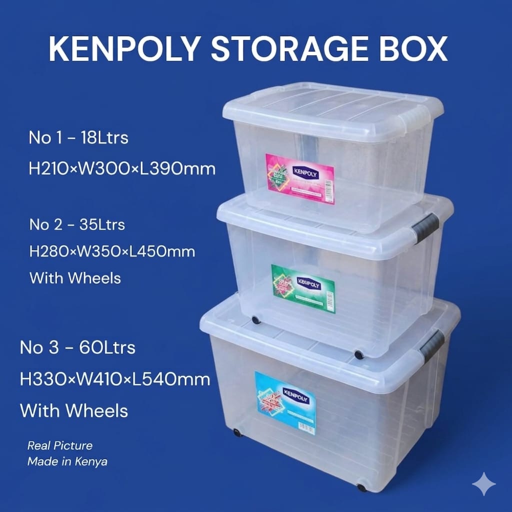 3PCS Kenpoly Portable Storage Box Set with Wheels – Large Capacity Durable Plastic Organizers for Home & Office, Multipurpose Storage for Clothes, Books & Household Items