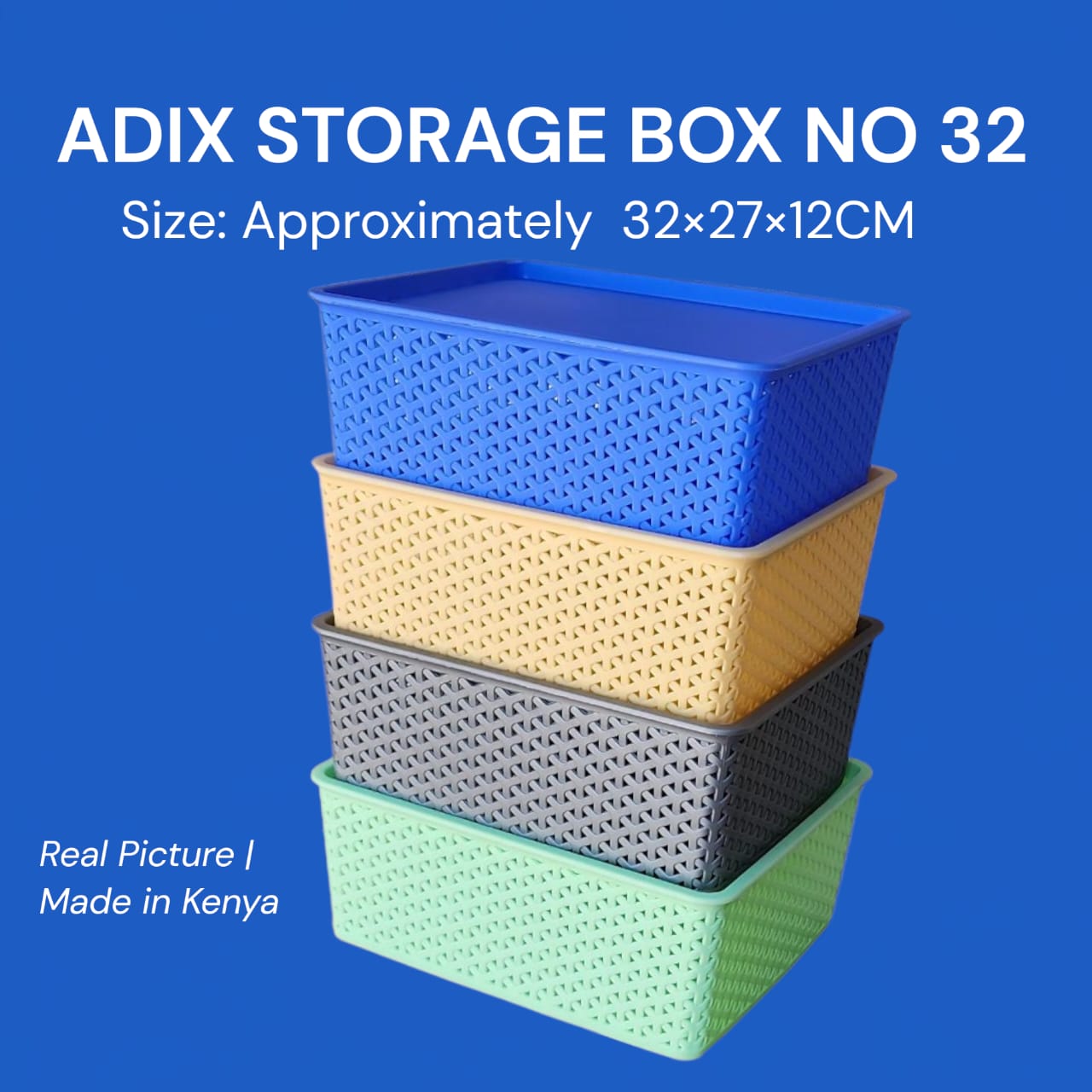 4PCS Adix Home Storage Box Organizer Set – Heavy Plastic Storage Containers for Neat Home Organization, Multi-Purpose Storage Boxes for Clothes, Accessories & Household Items.