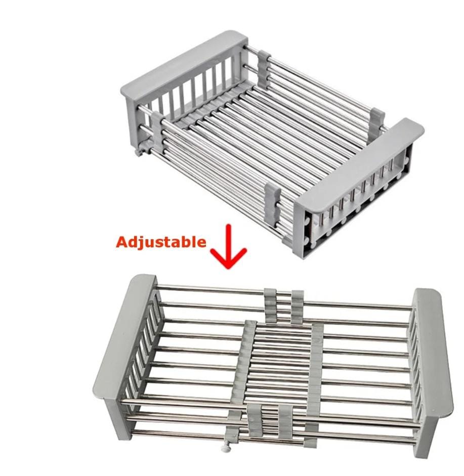 Adjustable Over-the-Sink Vegetable Drainer Rack – Expandable Kitchen Utensil Holder for Washing, Drying & Organizing Fruits, Vegetables and Everyday Kitchen Tools
