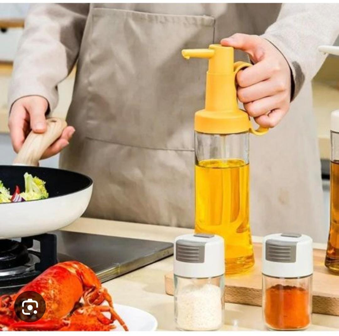 500ml Oil Dispenser Bottle with Straw – Kitchen Cooking Oil Container for Easy Pouring, Controlled Oil Control Bottle for Frying, Salad Dressing & Everyday Use