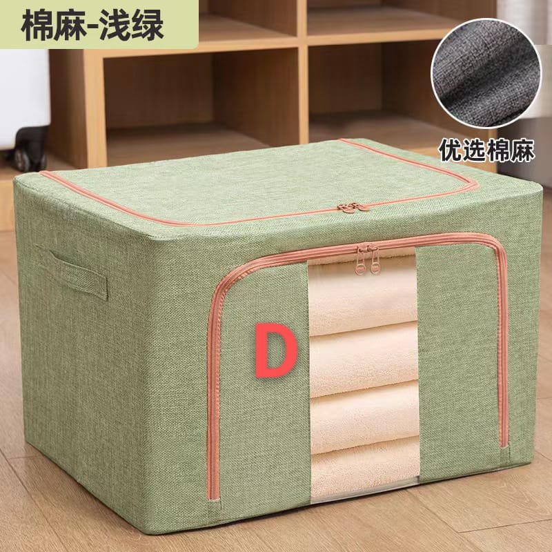 100L Zipped Storage Box Wardrobe Organizer – Large Capacity Clothes Storage Bag for Closet, Bedding & Seasonal Items, Foldable Home Organization Box with Secure Zip Closure