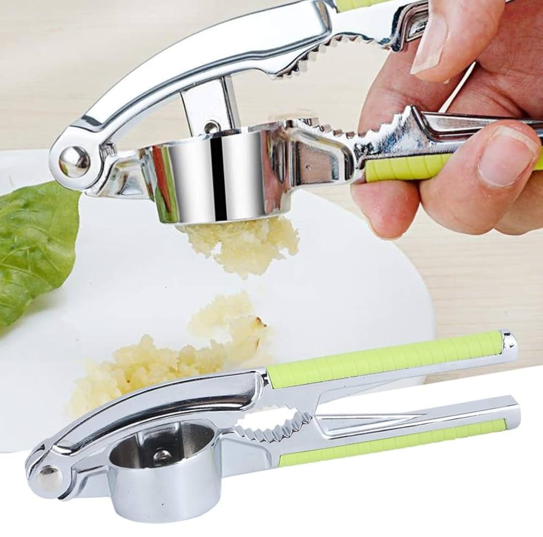 Stainless Steel Garlic Press – Heavy Duty Kitchen Garlic Crusher Tool for Easy Mincing, Durable Handheld Garlic Squeezer for Cooking & Food Preparation