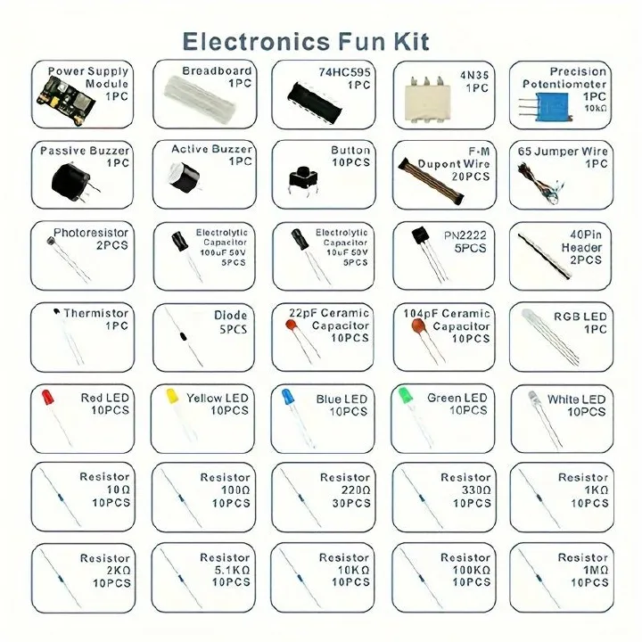 830Pcs/Box DIY Project Starter Kit for Arduino UNO R3 Kit Electronic DIY Component Set With Tie-points Breadboard Resistor Compatible with Arduino, Raspberry Pi