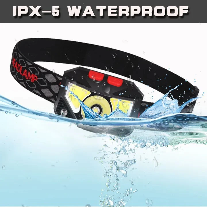 Powerful LED Headlight Headlamp 8 Modes Handsfree Motion Sensor Head Lamp COB Flashlight Torch Head Light For Camping Fishing