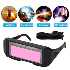Auto-Darkening Solar Powered Welding Helmet Goggles LCD Welder Glasses for for TIG MIG MMA Gas Welding and Chainsaw Work