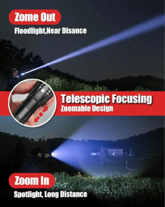 Strong Flash Lights High Power LED Flashlight Battery Powered Zoom Aluminium Alloy Torch Camping Light 5 Modes Fishing Lantern