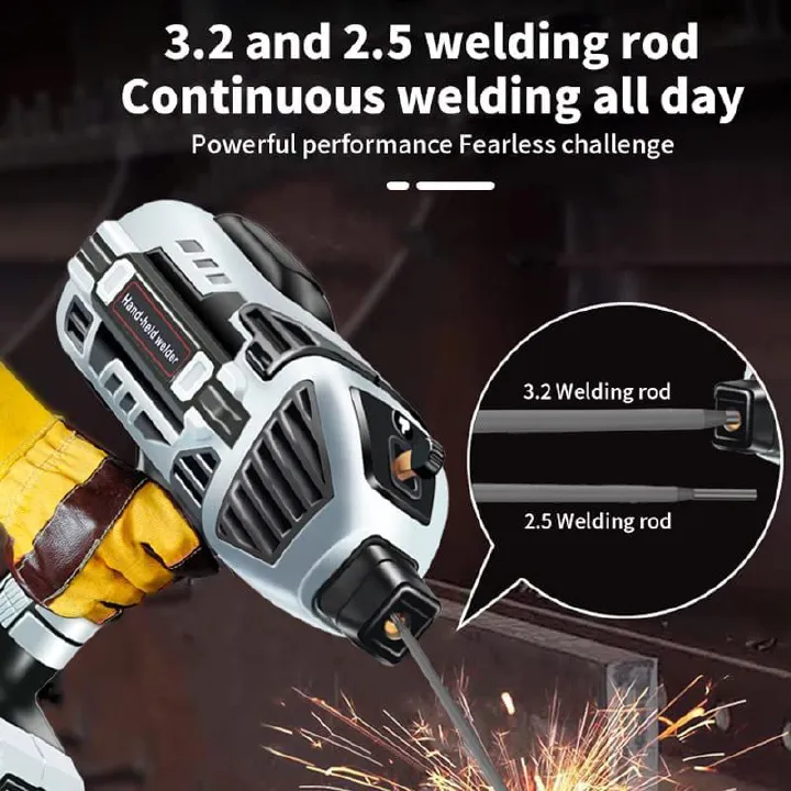 Handheld inverter welding machine, portable welding machine with British plug, household use Digital handheld welding gun for construction engineering and industrial use, with a complete set of access