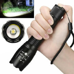 Strong Flash Lights High Power LED Flashlight Battery Powered Zoom Aluminium Alloy Torch Camping Light 5 Modes Fishing Lantern