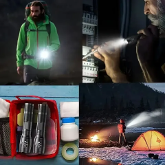 Strong Flash Lights High Power LED Flashlight Battery Powered Zoom Aluminium Alloy Torch Camping Light 5 Modes Fishing Lantern