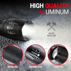 Strong Flash Lights High Power LED Flashlight Battery Powered Zoom Aluminium Alloy Torch Camping Light 5 Modes Fishing Lantern