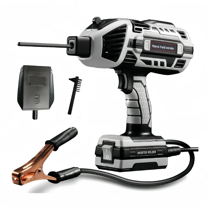 Handheld inverter welding machine, portable welding machine with British plug, household use Digital handheld welding gun for construction engineering and industrial use, with a complete set of access