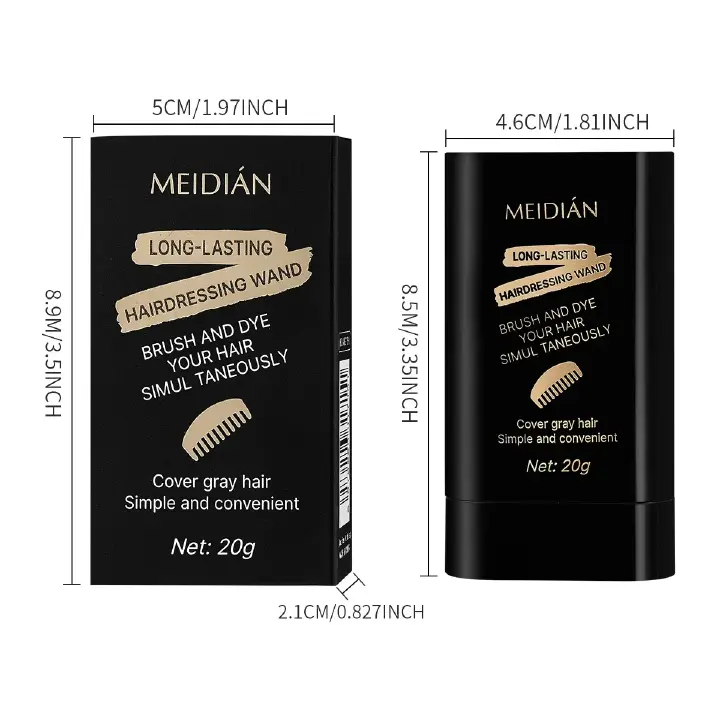 20g Quick Gray Hair Color Stick-Permanent, Long-Lasting Gray Coverage, Easy Application at Home or On-the-Go, Portable Hair Dye Stick with Applicator Brush,Ideal for Brown/Black Hair