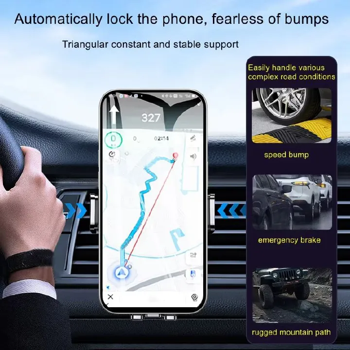 New Upgrade Car Phone Holder Mount For Air Vent, Rotatable Metal Hook Car Phone Bracket Navigation Holder