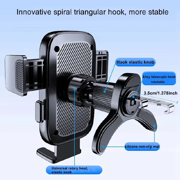 New Upgrade Car Phone Holder Mount For Air Vent, Rotatable Metal Hook Car Phone Bracket Navigation Holder