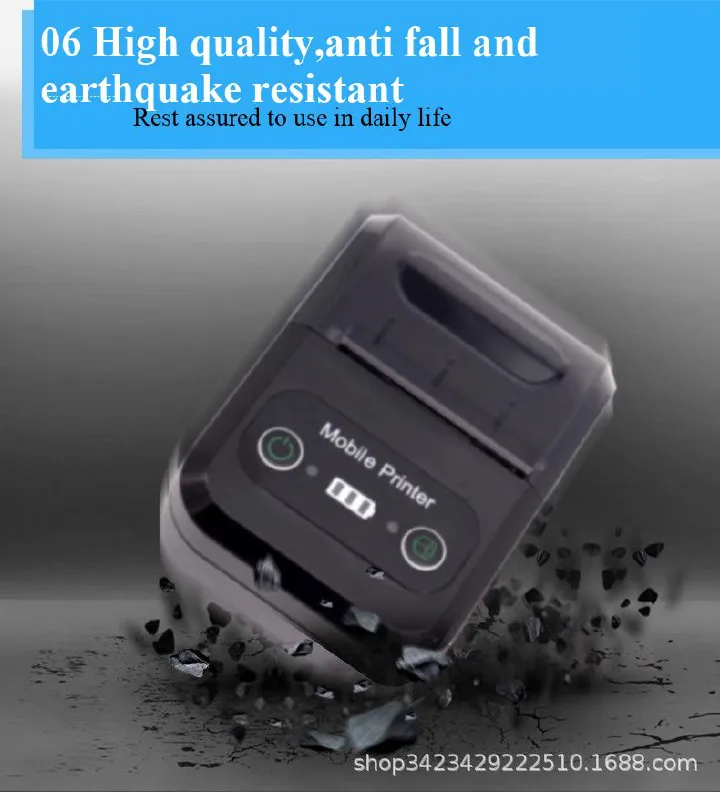 58mm small ticket portable thermal printer, micro handheld takeout order receiving cash register receipt Bluetooth printer