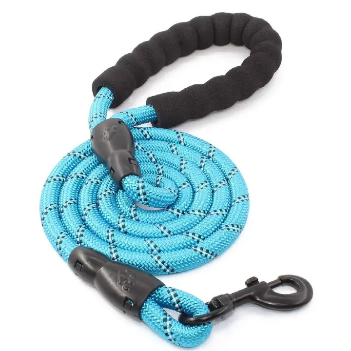 Reflective Heavy Duty Dog Leash, Soft Padded Handle Nylon Rope Dog Walking Leash with Durable Metal Clasp For Small Medium Large Dogs