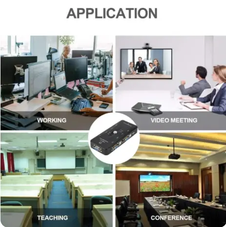 1PC Port VGA KVM Switch 1080P USB2.0 VGA Splitter Mouse Keyboard Printer Pendrive Share Switcher Box Adapter 2 In 1 Out or 4 in 1 Out KVM Switch