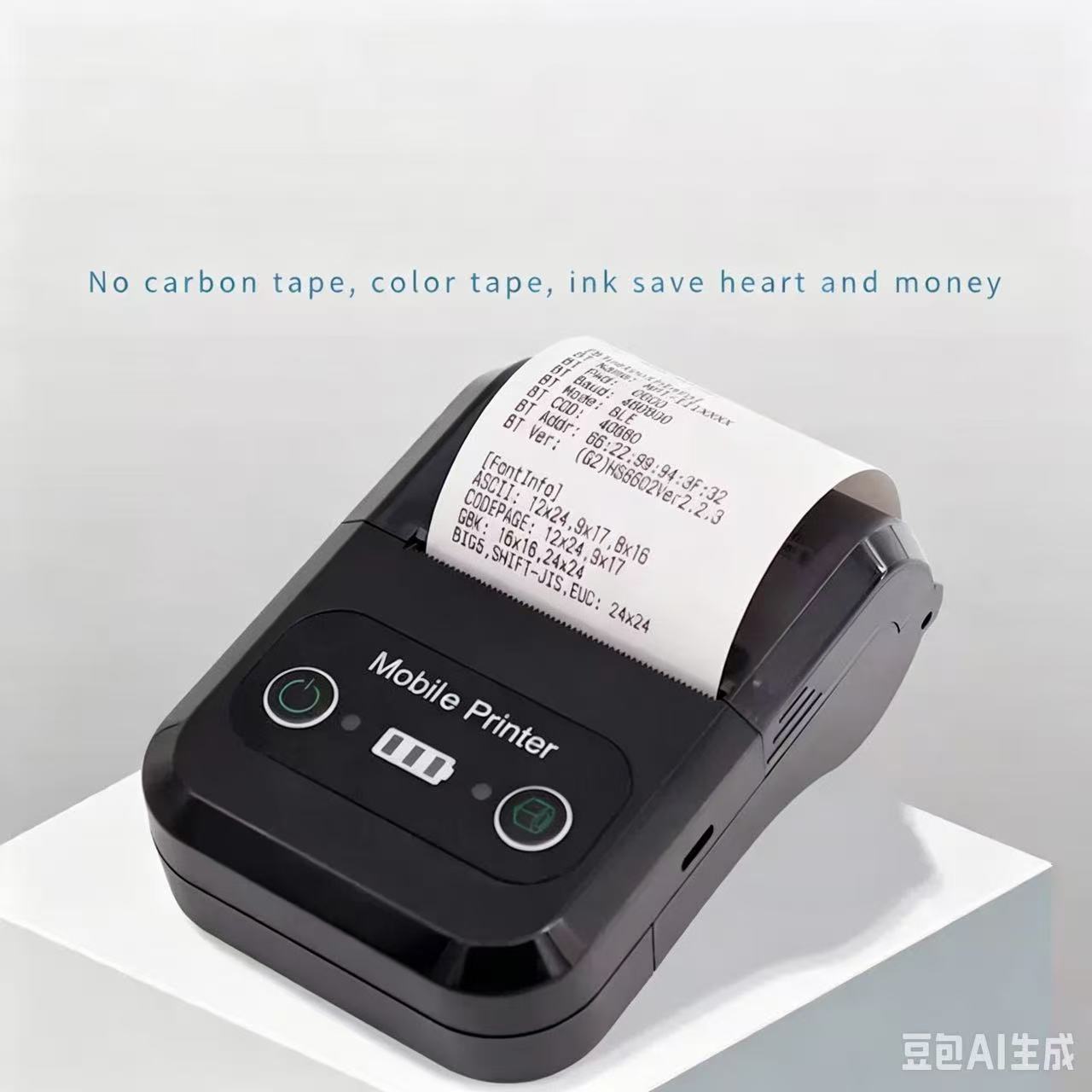 58mm small ticket portable thermal printer, micro handheld takeout order receiving cash register receipt Bluetooth printer