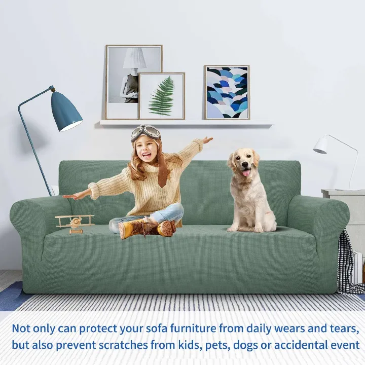 Premium Easy-Going Waterproof Sofa Slipcover, Stretch Sofa Cover Slipcover, Dual Waterproof Sofa Cover, Stretch Jacquard Sofa Slipcover, Leakproof Furniture Protector for Kids, Pets, Dog and Cat