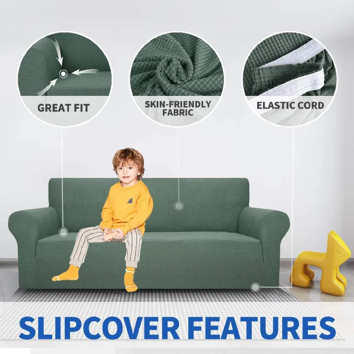 Premium Easy-Going Waterproof Sofa Slipcover, Stretch Sofa Cover Slipcover, Dual Waterproof Sofa Cover, Stretch Jacquard Sofa Slipcover, Leakproof Furniture Protector for Kids, Pets, Dog and Cat