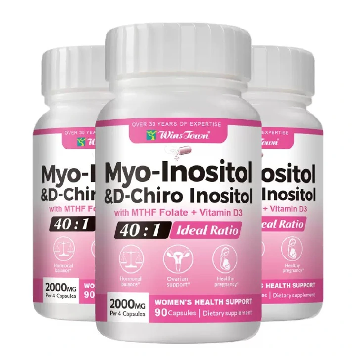 Myo‑Inositol & D‑Chiro Inositol 40:1 Ratio,90 Capsules,Women Hormone & Ovarian Health Supplement,with Folate & Vitamin D3