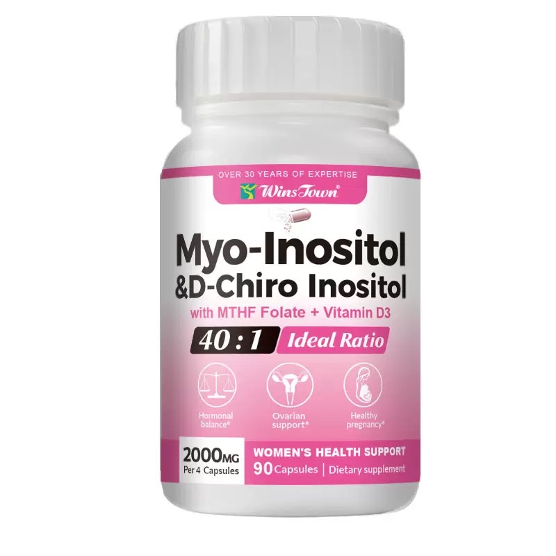 Myo‑Inositol & D‑Chiro Inositol 40:1 Ratio,90 Capsules,Women Hormone & Ovarian Health Supplement,with Folate & Vitamin D3