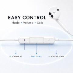 Wired Earphones with Mic - 3.5mm & Type-C In-Ear Earbuds for iPhone Android Samsung Techno Infinix Universal Earphones For Mobile Phones Laptop PC