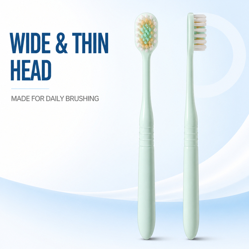 3PCS Ultra Soft Toothbrush for Adults Wide Head High Density Fine Bristles Manual Toothbrush for Sensitive Teeth Gums Deep Cleaning Oral Care 3 Pack 【SALE】