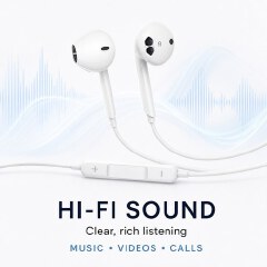 Wired Earphones with Mic - 3.5mm & Type-C In-Ear Earbuds for iPhone Android Samsung Techno Infinix Universal Earphones For Mobile Phones Laptop PC