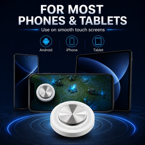 Mobile Gaming Joystick with Suction Cup for PUBG Free Fire, 360° Phone Game Controller Rocker for Android iPhone Tablet, Portable Gamepad Accessory