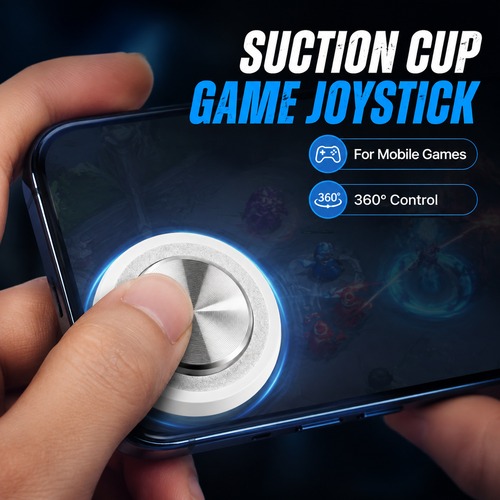Mobile Gaming Joystick with Suction Cup for PUBG Free Fire, 360° Phone Game Controller Rocker for Android iPhone Tablet, Portable Gamepad Accessory