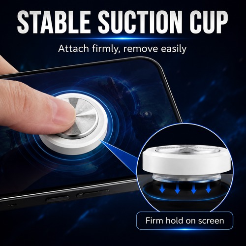 Mobile Gaming Joystick with Suction Cup for PUBG Free Fire, 360° Phone Game Controller Rocker for Android iPhone Tablet, Portable Gamepad Accessory