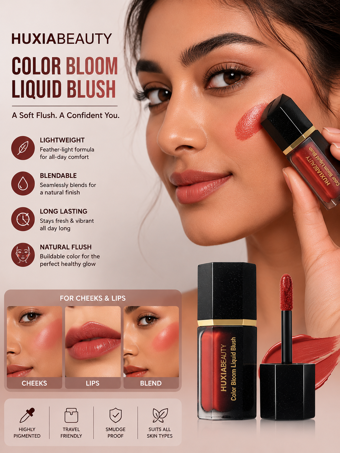 Natural Glow color bloom Liquid Blush – Lightweight & Blendable 24hrs dispatch view 2