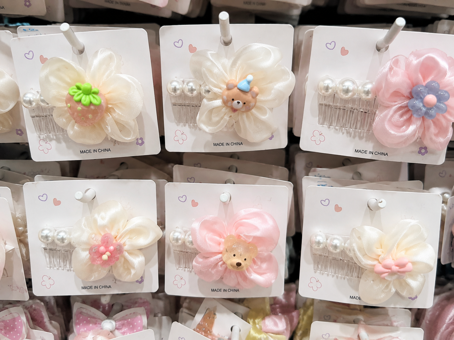 Princess Cute Cartoon Flower Hair Comb Clip – Pearl Hair Accessory