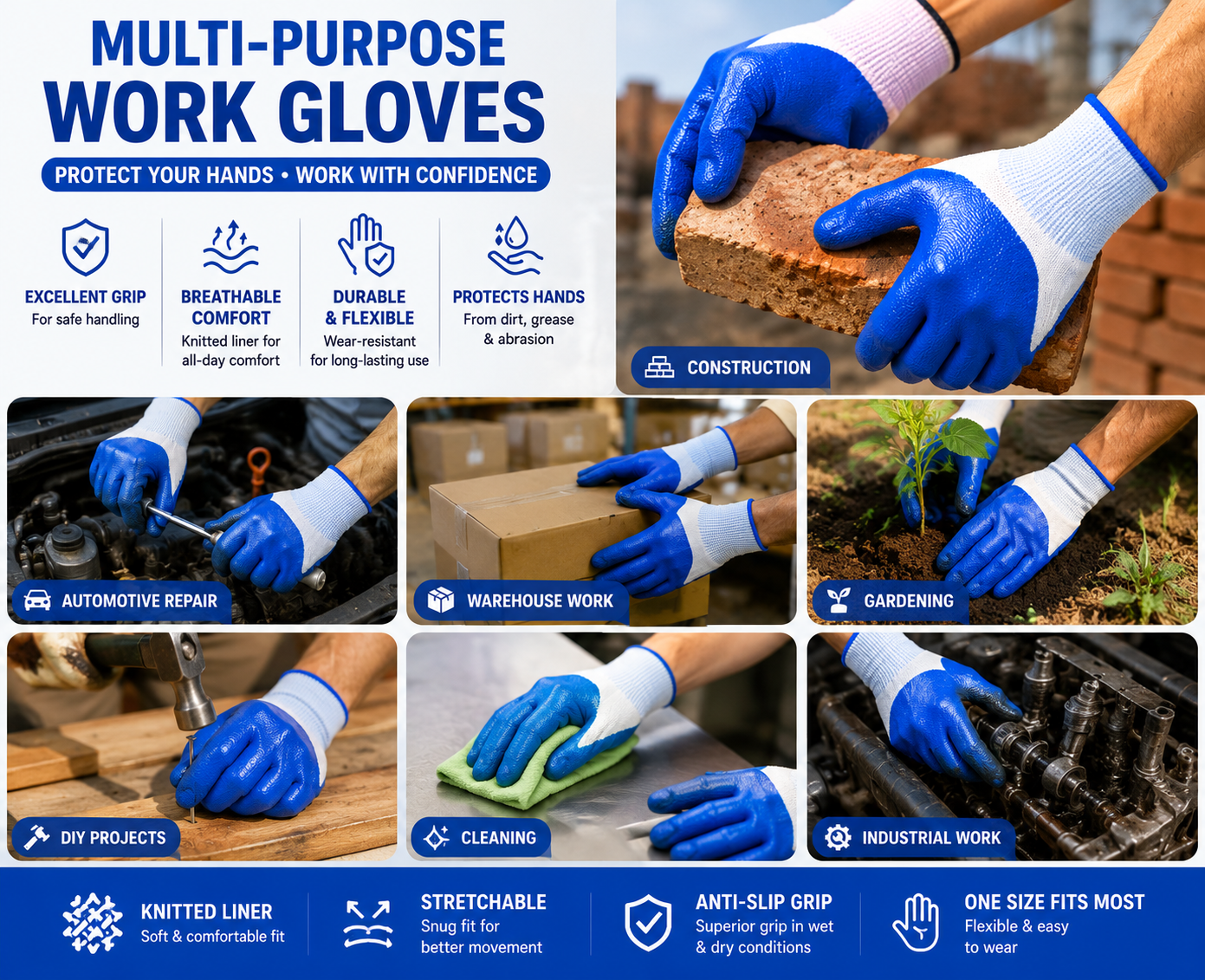 Multipurpose work Gloves⚡ 24HRS Dispatch