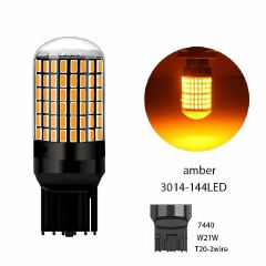 7440 / W21W T20 Amber LED Bulb – 3014 144SMD