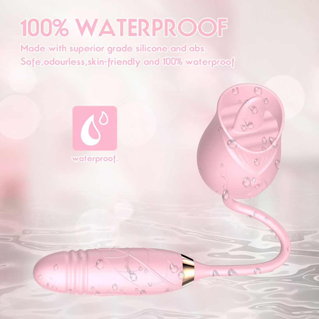 Rose Toy Vibrator Thrusting G Spot Dildo Clitoral Licking Vibrating Stimulator Anal Plug Oral Tongue Adult Foreplay Teasing Sex ToysSolo Masturbation Foreplay Dating Gift for Women Couple Masturbation