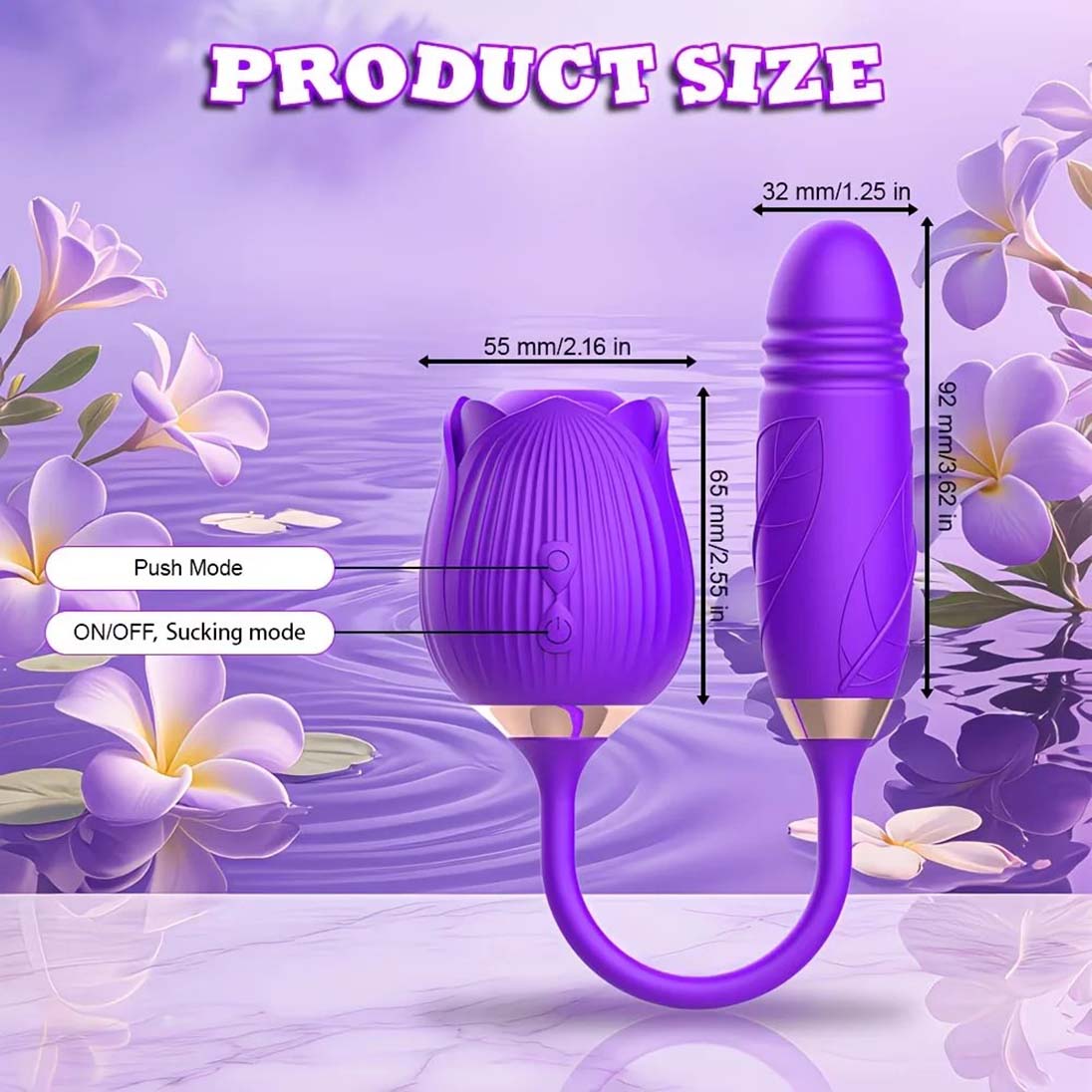 Rose Toy Vibrator Thrusting G Spot Dildo Vaginal Clitoral Sucking Stimulator Anal Plug Sucker Clit Nipples Oral Licking Adult Foreplay Solo Masturbation Teasing Sex Toys Gift for Ladies Women Couple