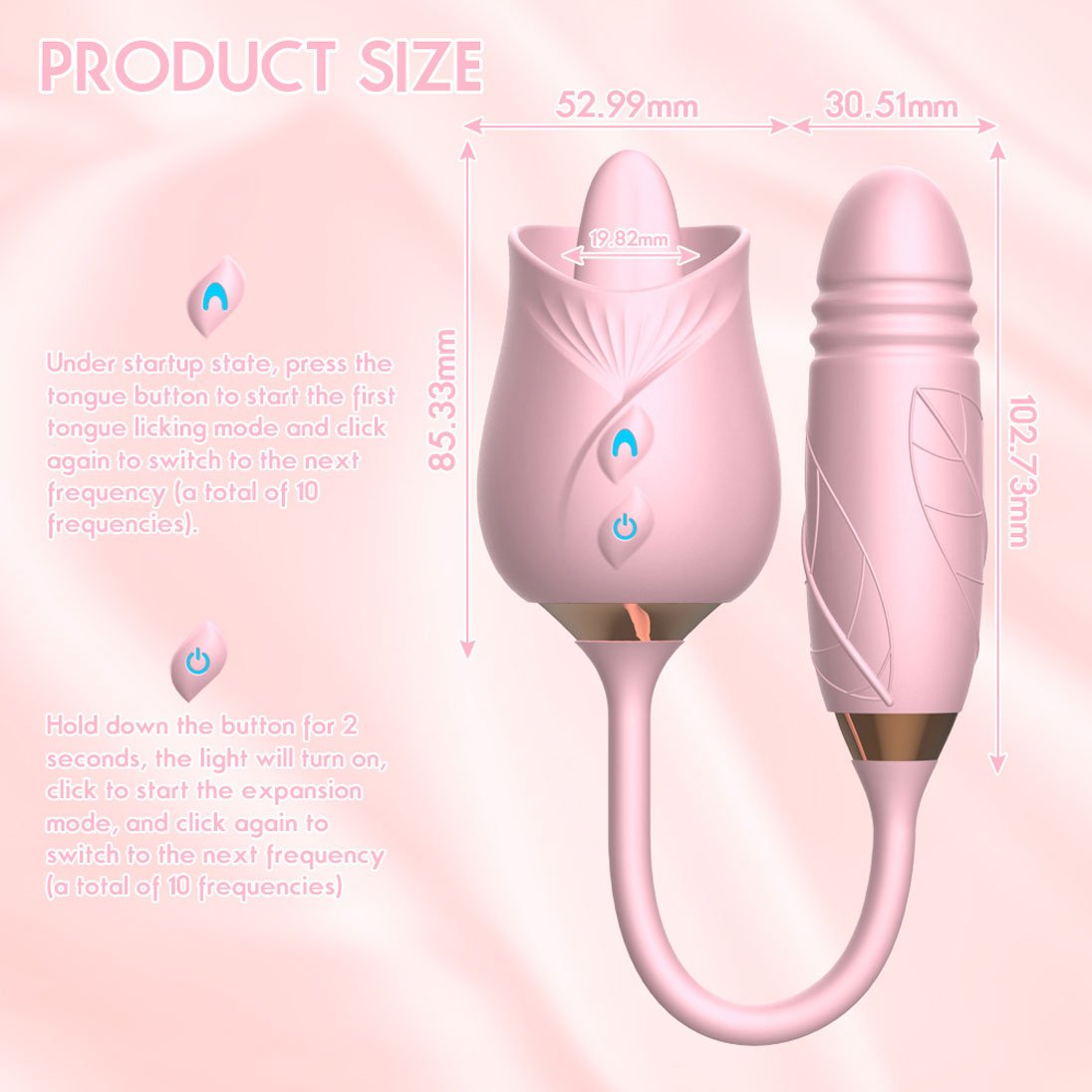 Rose Toy Vibrator Thrusting G Spot Dildo Clitoral Licking Vibrating Stimulator Anal Plug Oral Tongue Adult Foreplay Teasing Sex ToysSolo Masturbation Foreplay Dating Gift for Women Couple Masturbation