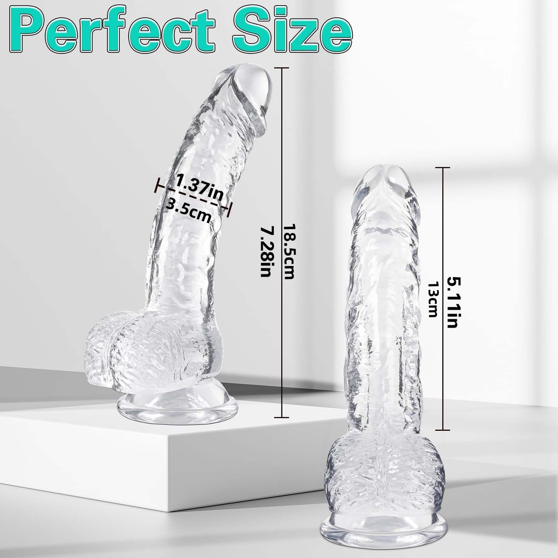 5 Colors Dildo Options Realistic Silicone Dildos Colorful Monster Cock with Balls Suction Cup G-Spot Anal Lifelike Curved Adult Sex Toy for Women Perfect Love Gift for Couples Girlfriend Wife
