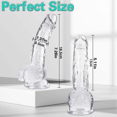 5 Colors Dildo Options Realistic Silicone Dildos Colorful Monster Cock with Balls Suction Cup G-Spot Anal Lifelike Curved Adult Sex Toy for Women Perfect Love Gift for Couples Girlfriend Wife