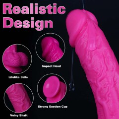 5 Colors Dildo Options Realistic Silicone Dildos Colorful Monster Cock with Balls Suction Cup G-Spot Anal Lifelike Curved Adult Sex Toy for Women Perfect Love Gift for Couples Girlfriend Wife