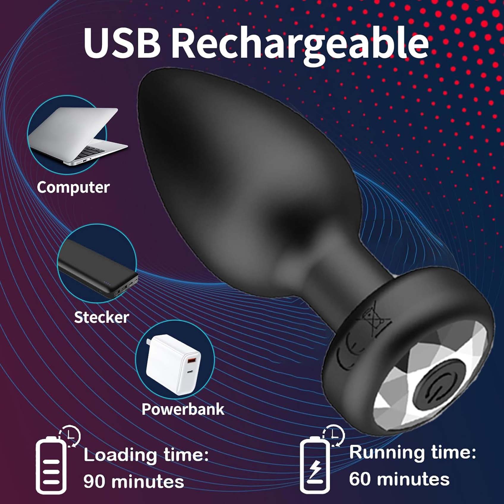 Smart Anal Plug Vibrator Wireless Remote Control Butt Plug Vibrating Male Prostate Massage Waterproof Rechargeable Silicone Adult Love Sex Toy for Men Women Couples