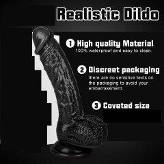 5 Colors Dildo Options Realistic Silicone Dildos Colorful Monster Cock with Balls Suction Cup G-Spot Anal Lifelike Curved Adult Sex Toy for Women Perfect Love Gift for Couples Girlfriend Wife