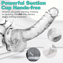 5 Colors Dildo Options Realistic Silicone Dildos Colorful Monster Cock with Balls Suction Cup G-Spot Anal Lifelike Curved Adult Sex Toy for Women Perfect Love Gift for Couples Girlfriend Wife