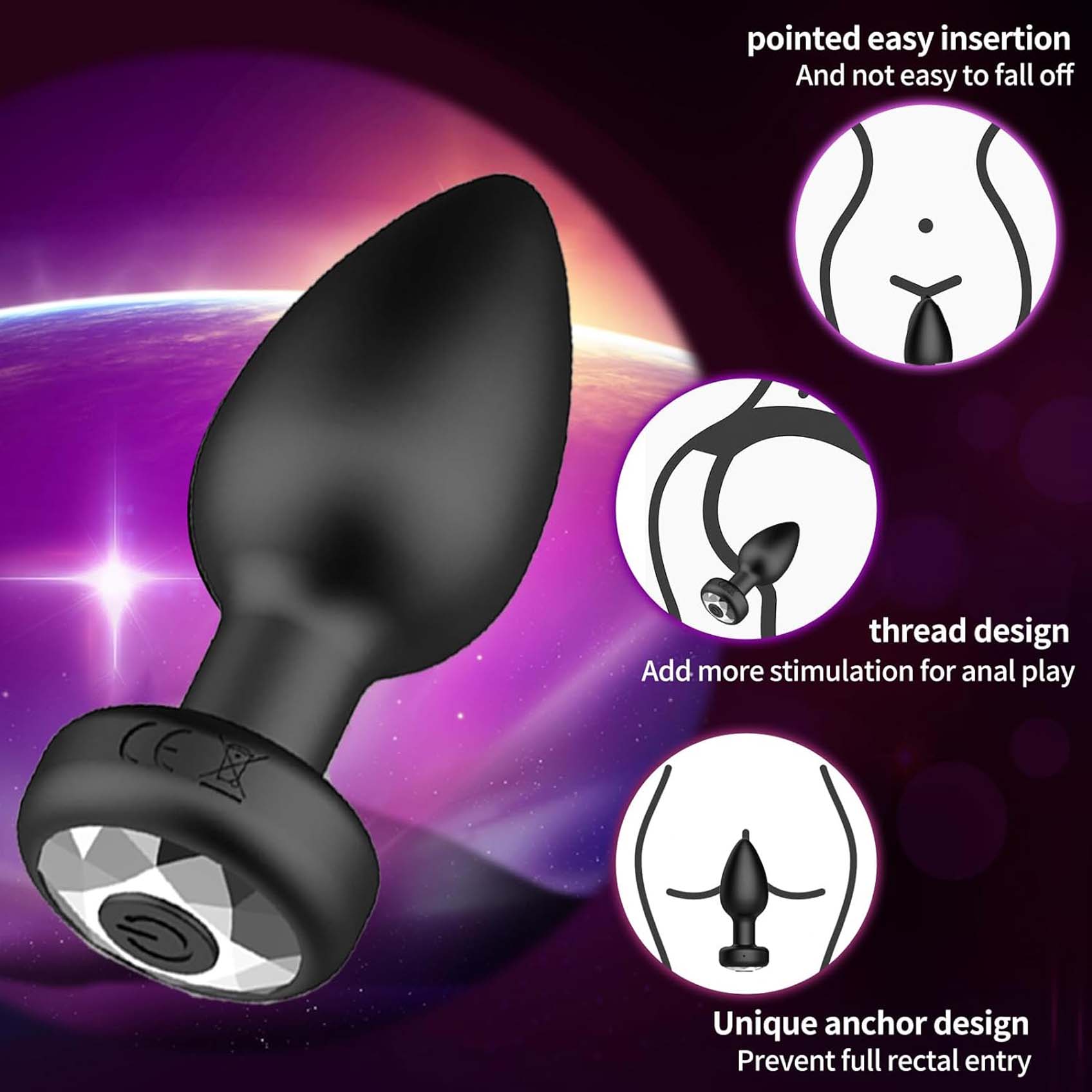 Smart Anal Plug Vibrator Wireless Remote Control Butt Plug Vibrating Male Prostate Massage Waterproof Rechargeable Silicone Adult Love Sex Toy for Men Women Couples
